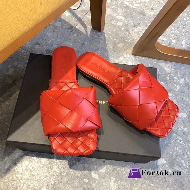 Bottega Veneta Lido Flat Sandals Red 608853 - 1
