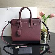 Ysl Baby Classic Sac De Jour In Grained Leather Burgundy 421863 26x20.5x12.5cm - 1