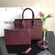 Ysl Baby Classic Sac De Jour In Grained Leather Burgundy 421863 26x20.5x12.5cm - 5