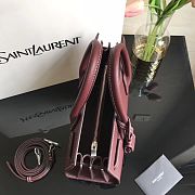 Ysl Baby Classic Sac De Jour In Grained Leather Burgundy 421863 26x20.5x12.5cm - 4