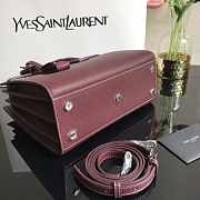 Ysl Baby Classic Sac De Jour In Grained Leather Burgundy 421863 26x20.5x12.5cm - 3