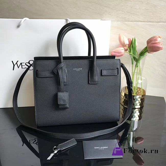 Ysl Baby Classic Sac De Jour In Grained Leather Black 421863 26x20.5x12.5cm - 1