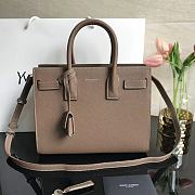 Ysl Baby Classic Sac De Jour In Grained Leather Brown 421863 26x20.5x12.5cm - 1