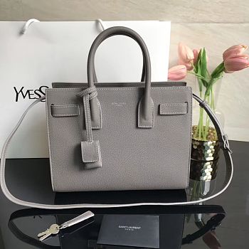 Ysl Baby Classic Sac De Jour In Grained Leather Gray 421863 26x20.5x12.5cm