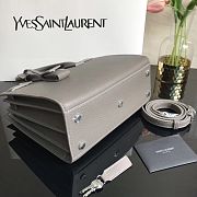 Ysl Baby Classic Sac De Jour In Grained Leather Gray 421863 26x20.5x12.5cm - 4