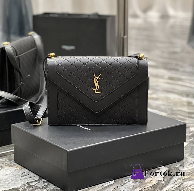 Ysl Gaby Satchel In Leather Black 668863 26×18×5cm - 1