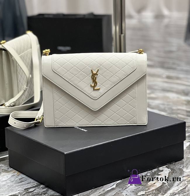 Ysl Gaby Satchel In Leather White 668863 26×18×5cm - 1