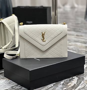 Ysl Gaby Satchel In Leather White 668863 26×18×5cm