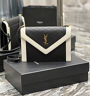 Ysl Gaby Satchel In Leather Black/White 668863 26×18×5cm - 1