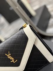 Ysl Gaby Satchel In Leather Black/White 668863 26×18×5cm - 4