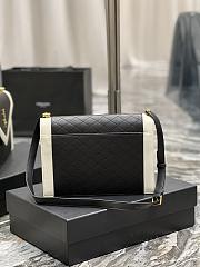 Ysl Gaby Satchel In Leather Black/White 668863 26×18×5cm - 5