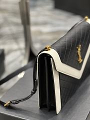 Ysl Gaby Satchel In Leather Black/White 668863 26×18×5cm - 2