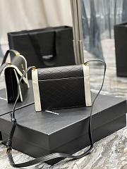 Ysl Mini Gaby Satchel In Leather Black/White 6855741 20×14.5×4.5cm  - 2