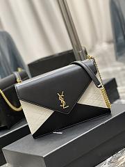 Ysl Gaby Chain Bag In Black/White 6688641 26.5×18×3.5cm - 3