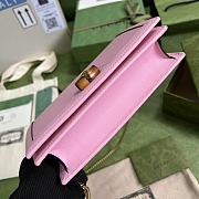 Gucci Mini Diana Bag With Bamboo Pink 696817 19x11x5cm - 4