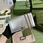 Gucci Mini Diana Bag With Bamboo Silver 696817 19x11x5cm - 1