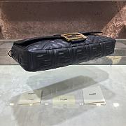 Fendi Large Baguette Leather Bag Black 8BR771 32cm - 5