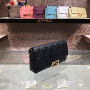 Fendi Large Baguette Leather Bag Black 8BR771 32cm - 3