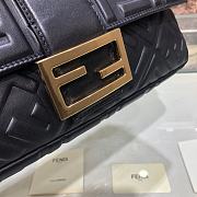 Fendi Large Baguette Leather Bag Black 8BR771 32cm - 4