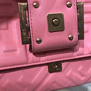 Fendi Large Baguette Leather Bag Pink 8BR771 32cm - 5