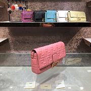 Fendi Large Baguette Leather Bag Pink 8BR771 32cm - 4