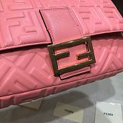 Fendi Large Baguette Leather Bag Pink 8BR771 32cm - 3