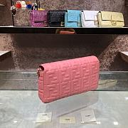 Fendi Large Baguette Leather Bag Pink 8BR771 32cm - 2
