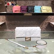 Fendi Large Baguette Leather Bag White 8BR771 32cm - 1