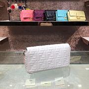 Fendi Large Baguette Leather Bag White 8BR771 32cm - 5