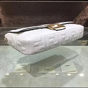 Fendi Large Baguette Leather Bag White 8BR771 32cm - 3