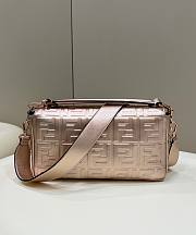 Fendi Large Baguette Leather Bag Shiny Rose Pink 8BR771 32cm - 2