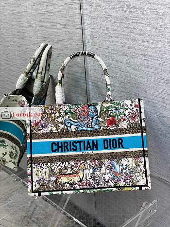 Dior Small Book Tote D-Constellation Embroidery Latte M1296 36×18×28cm