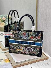 Dior Small Book Tote D-Constellation Embroidery Black M1296 36×18×28cm - 5