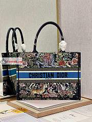 Dior Small Book Tote D-Constellation Embroidery Black M1296 36×18×28cm - 4