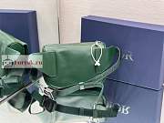 Dior World Tour Saddle Belt Bag Leather Green 19x14x6cm - 3