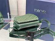 Dior World Tour Saddle Belt Bag Leather Green 19x14x6cm - 2