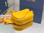Dior World Tour Saddle Belt Bag Leather Yellow 19x14x6cm - 5