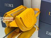Dior World Tour Saddle Belt Bag Leather Yellow 19x14x6cm - 4