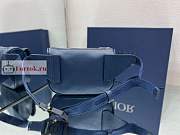 Dior World Tour Saddle Belt Bag Leather Blue 19x14x6cm - 6