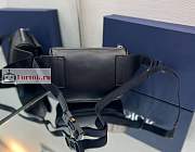 Dior World Tour Saddle Belt Bag Leather Black 19x14x6cm - 5