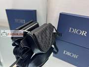 Dior World Tour Saddle Belt Bag Leather Black 19x14x6cm - 4