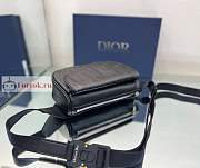 Dior World Tour Saddle Belt Bag Leather Black 19x14x6cm - 3