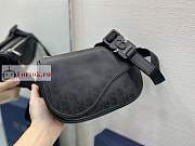 Dior World Tour Saddle Belt Bag Leather Black 19x14x6cm - 2