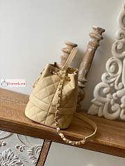 Chanel Rolled Up Bucket Bag In Grained Leather Beige AS8309 20cm - 6