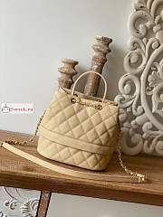 Chanel Rolled Up Bucket Bag In Grained Leather Beige AS8309 20cm - 4