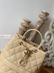 Chanel Rolled Up Bucket Bag In Grained Leather Beige AS8309 20cm - 3