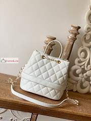 Chanel Rolled Up Bucket Bag In Grained Leather White AS8309 20cm - 5