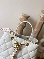 Chanel Rolled Up Bucket Bag In Grained Leather White AS8309 20cm - 6