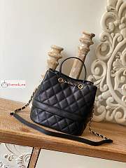 Chanel Rolled Up Bucket Bag In Grained Leather Black AS8309 20cm - 6