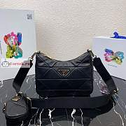 Prada Nappa Shoulder Bag In Leather Black 24x17x7cm - 1